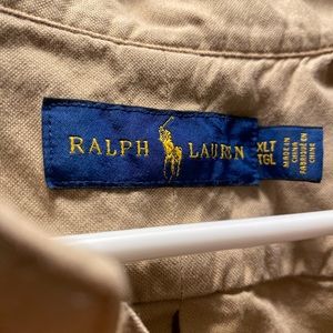 Ralph Lauren Oxford Button Up | Color: Tan | Size XLT